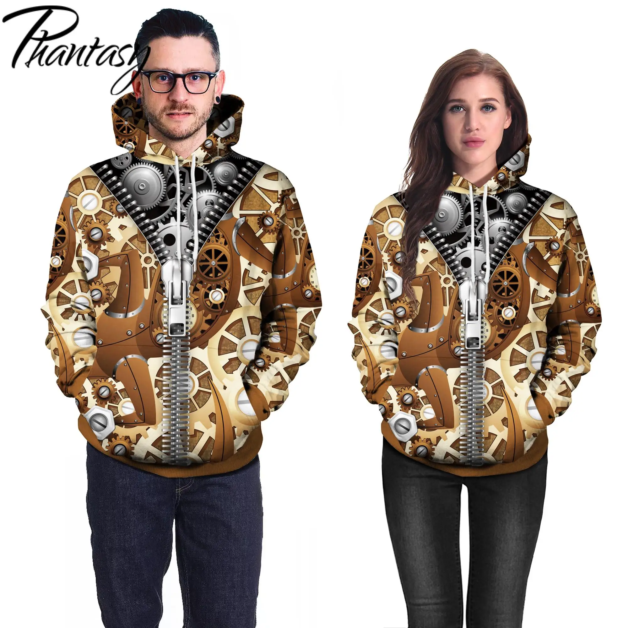 

Phantasy Classsic Punk Hoodies Fashion Plus Size Loose Streetwear Men Clothing Pullover Tops 3D Printing Men's Sweatshirt
