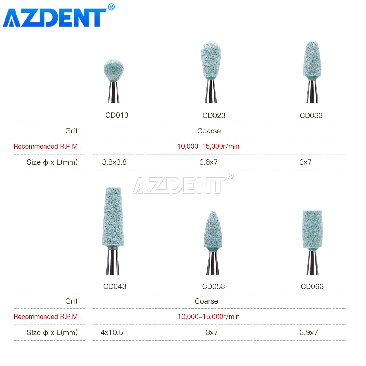 Зубная керамическая шлифовальная машина AZDENT Dental RA с алмазной полировочной