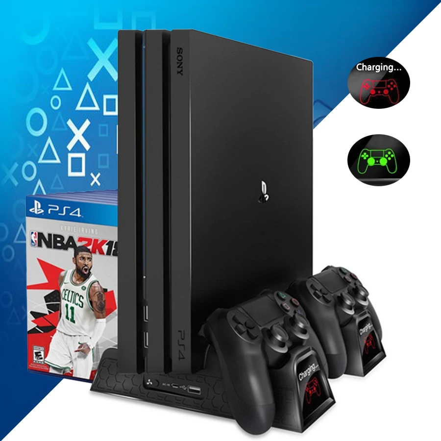 regular ps4 ps4 pro ps4 slim cooling fan charging dock station controller charger stand with 12 game card slots holder free global shipping