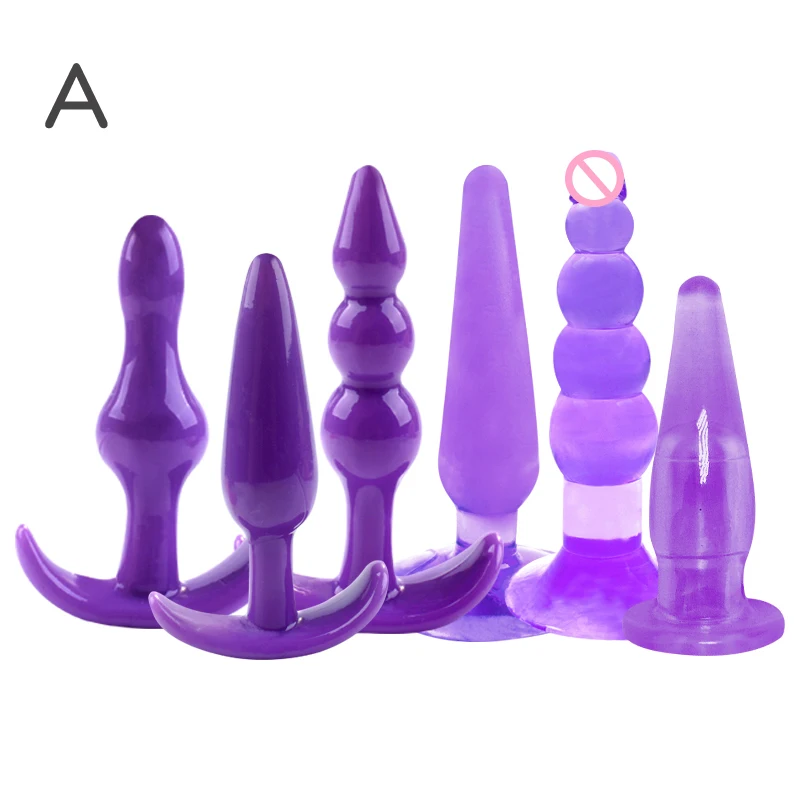 Анальная пробка из мягкого силикона 6 шт./компл. для стимуляции точки G