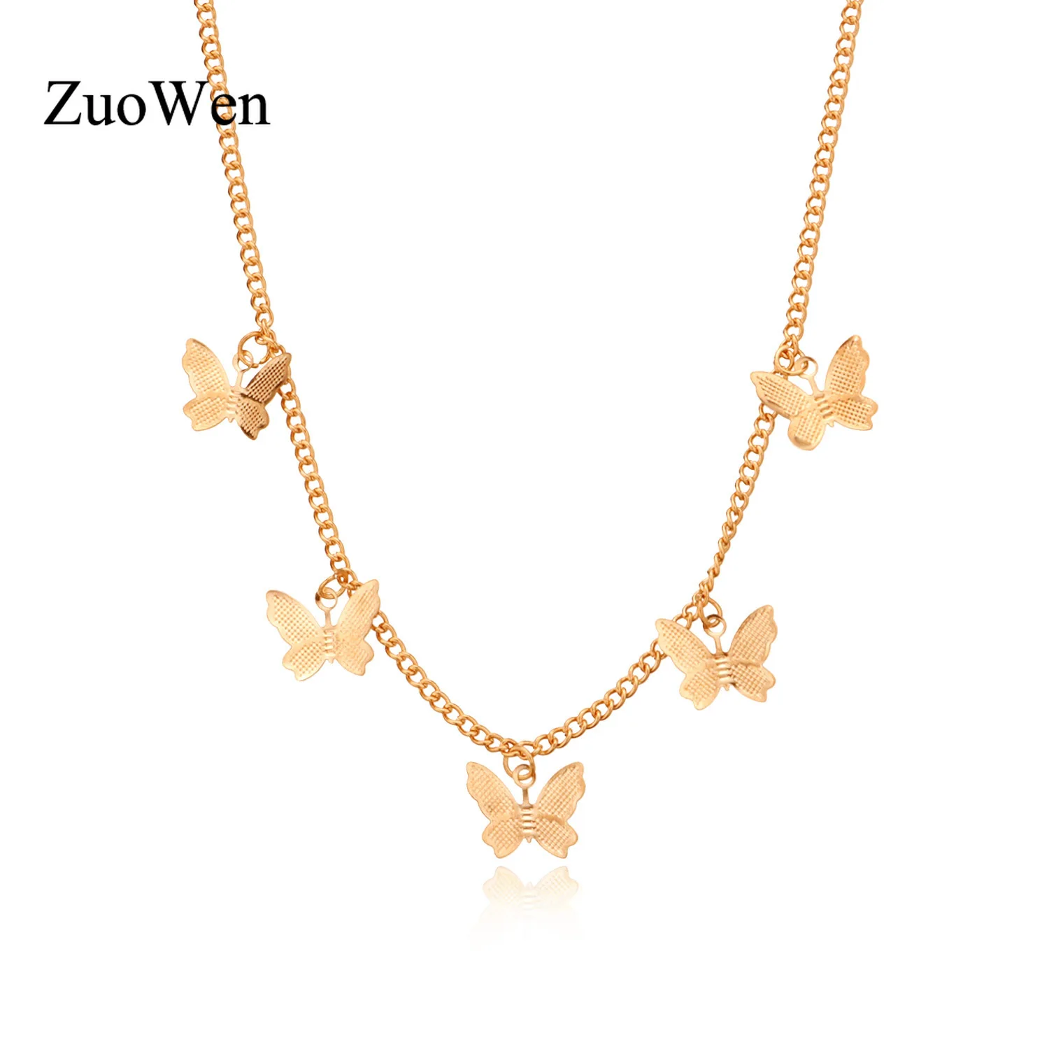 

9 Styles Cute Butterfly Choker Necklace For Women Gold Chain Statement Collar Female Clavicle Chain Chocker Best Shining Jewelry