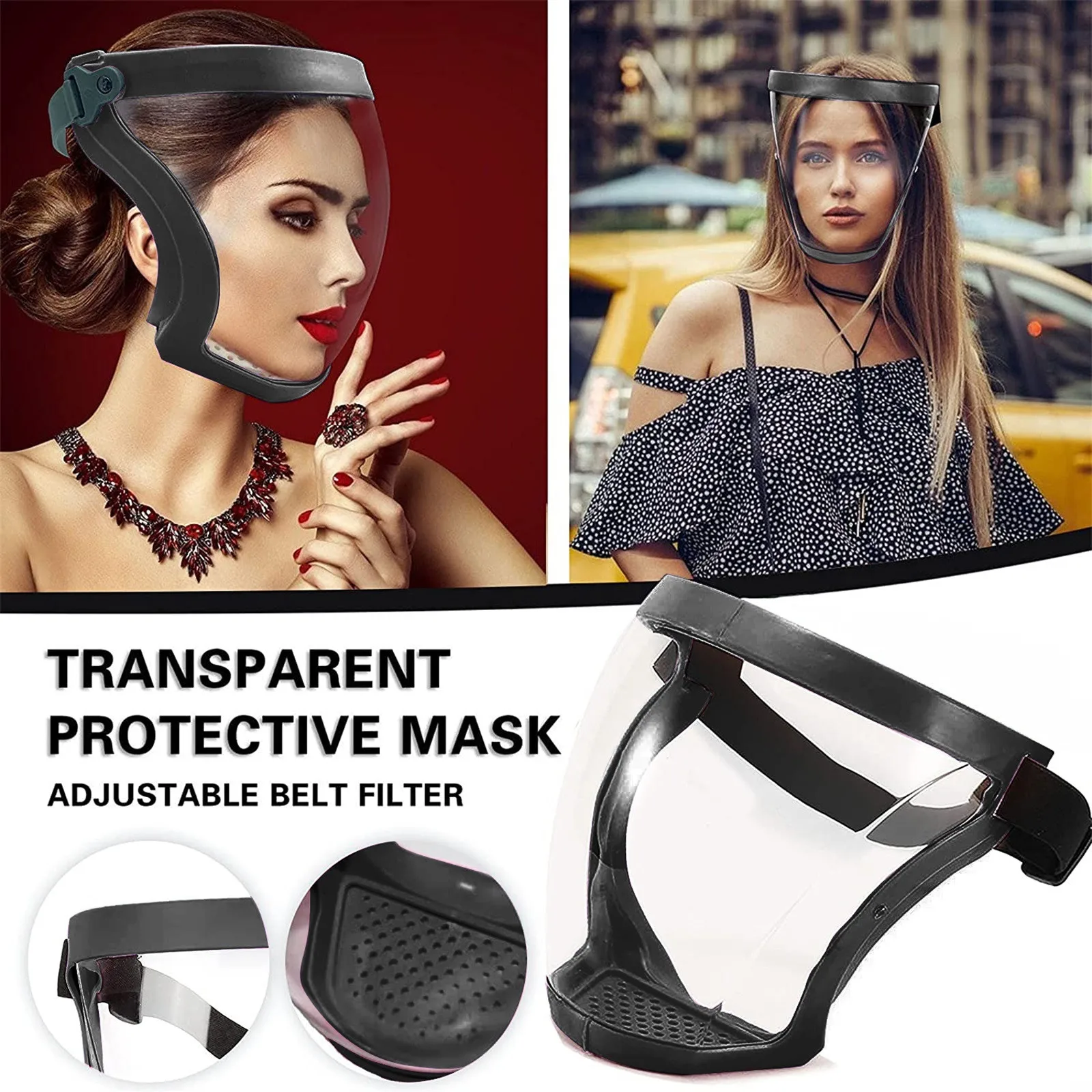 

Super Protective Anti-Fog Full Face High-Definition Protective Face All-Inclusive Face Protection Adults Earloop Bandage Masks