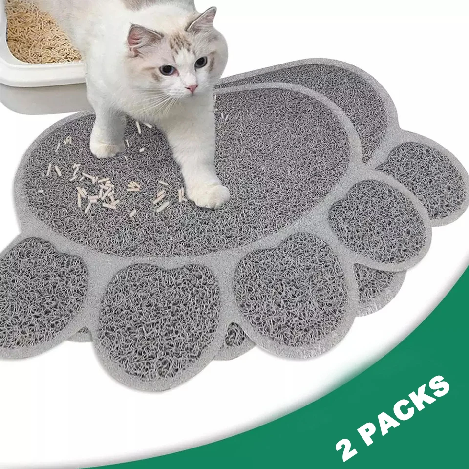 

2pcs Double Layer Cat Mat Pet Litter Waterproof Traps Litter from Box and Cats,Pet Mat Product Bed For Cats Accessories