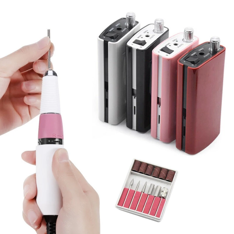 Portable Nail Drill Machine Eletric Pedicure Nail Drill Bits Set 35000RPM Grinder Rechargeable Polisher Manicure Nail Art Tools