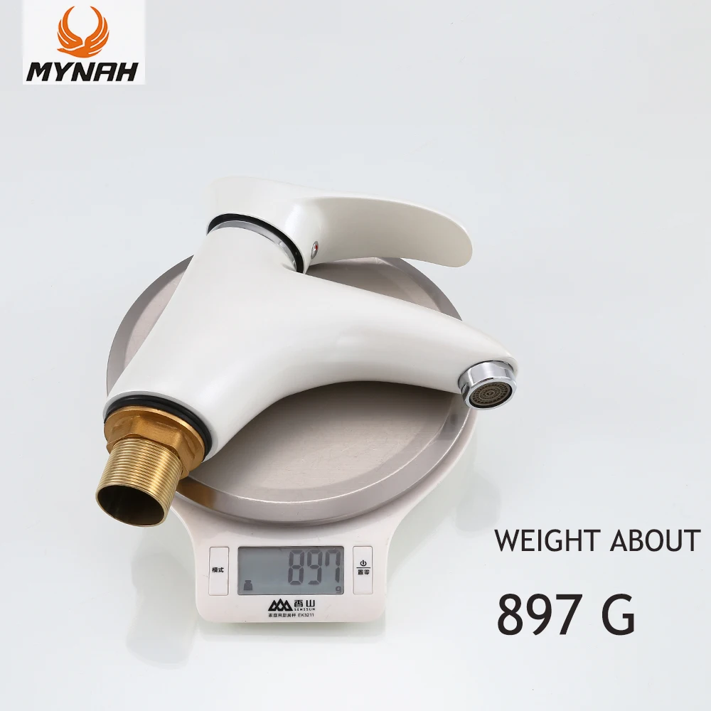 mynah bathroom white basin faucet modern kitchen sink cold and hot water taps bath mixer free global shipping