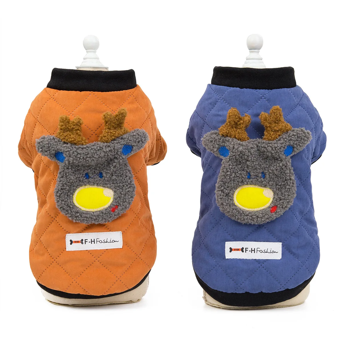 Зимнее хлопковое пальто для собак с рождественским принтом оленей теплая одежда