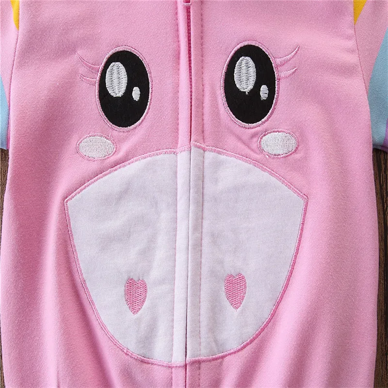 Весна Осень Единорог толстовки для маленьких девочек животные из мультфильмов