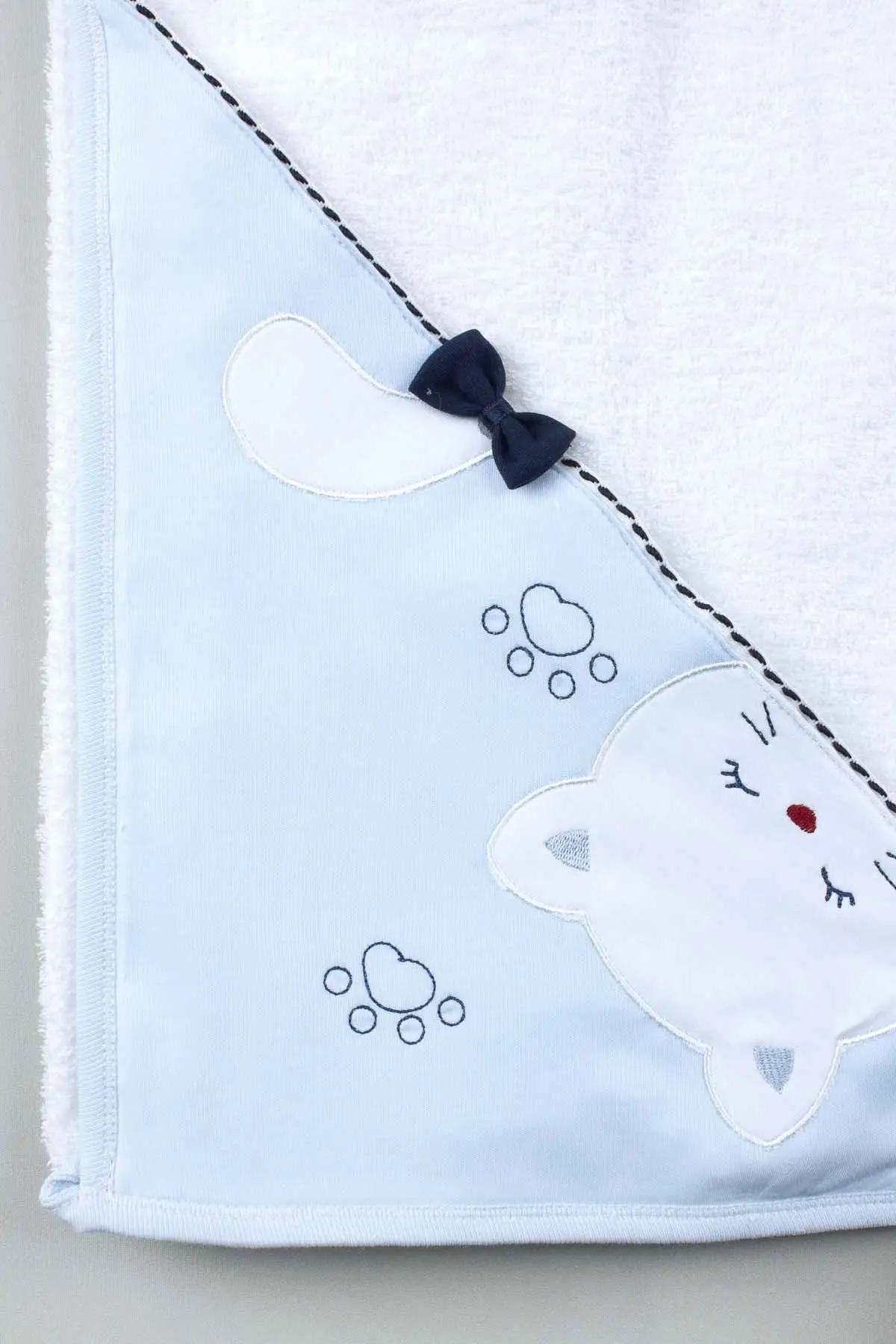 

Blue Baby Boy Bathrobe Set 4-Piece Cotton Soft Drying Towel Babies Comfortable Comfortable Bath Model