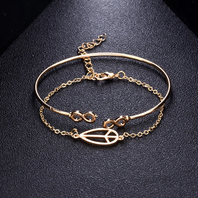 Новый браслет в стиле бохо 2 шт./компл. Простой Цифровой регулируемый с 8