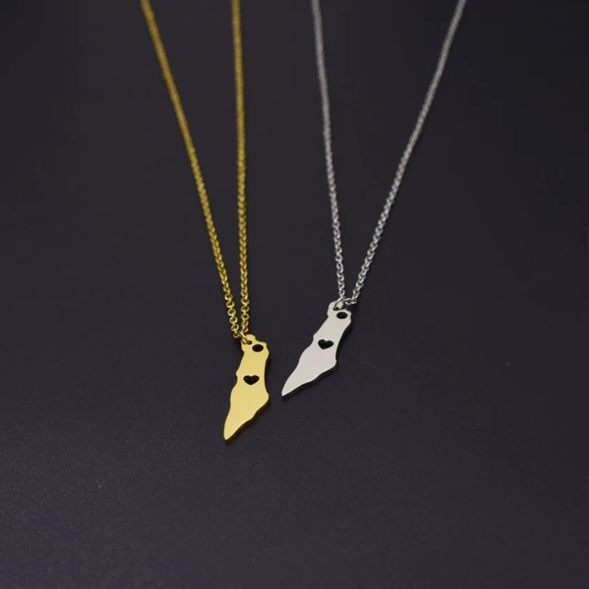 Золотой и серебряный цвет Палестина Национальный кулон в форме флага ожерелье