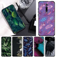 silicone black cover leaf feather fashion for xiaomi redmi k40 k30i k30t k30s k20 10x go s2 y2 pro ultra phone case