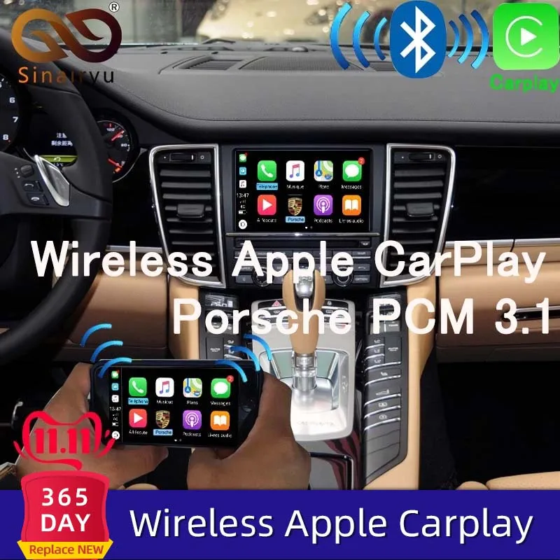 Sinairyu OEM беспроводной Apple CarPlay для Porsche PCM 3 1 Android Авто Cayenne Macan Cayman Panamera Boxster 718 991 911