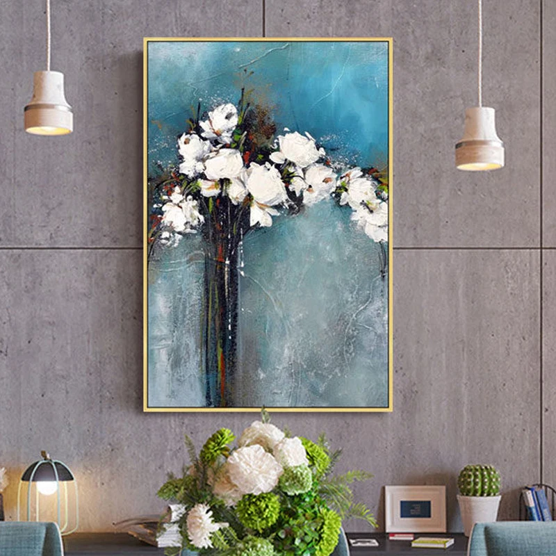 100% ручная роспись абстрактный цветок искусство Масляная живопись на холсте