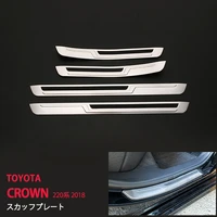 high quality 4pcs car styling stickers for toyota crown s220 stainless steel car door sill automobiles protective covers