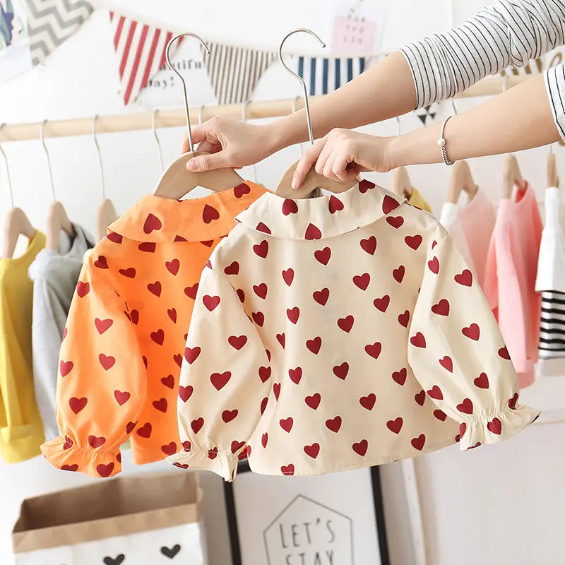 Рубашка для малышей Весенняя хлопковая блузка маленьких девочек Мягкая