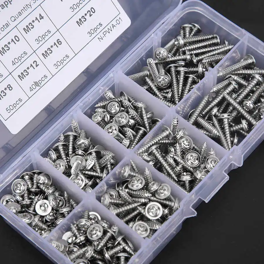 Набор для ремонта резьбы 300 шт./кор. никелированный Самонарезающий винт из