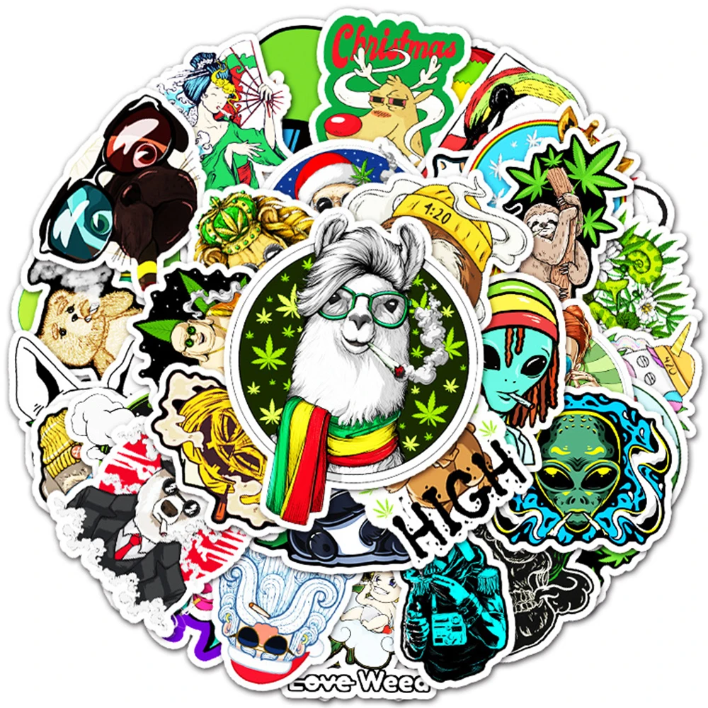 50pcs Spoof Smoking Stickers For Notebooks Stationery Laptop Diary Craft Supplies Scrapbooking Material Sticker Aesthetic - купить по