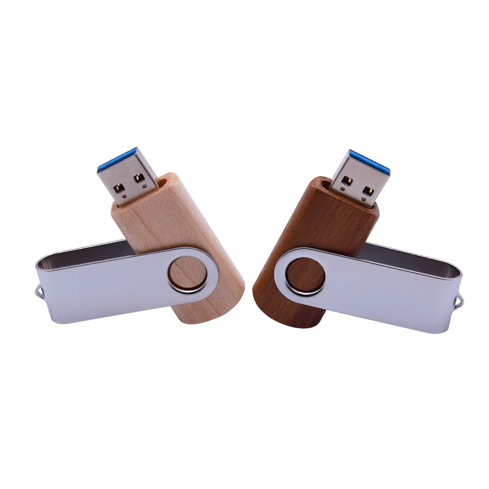 Rotable Metal Clip + деревянная USB флешка 3 0 64 Гб Кленовая ручка привод 32 высокоскоростная