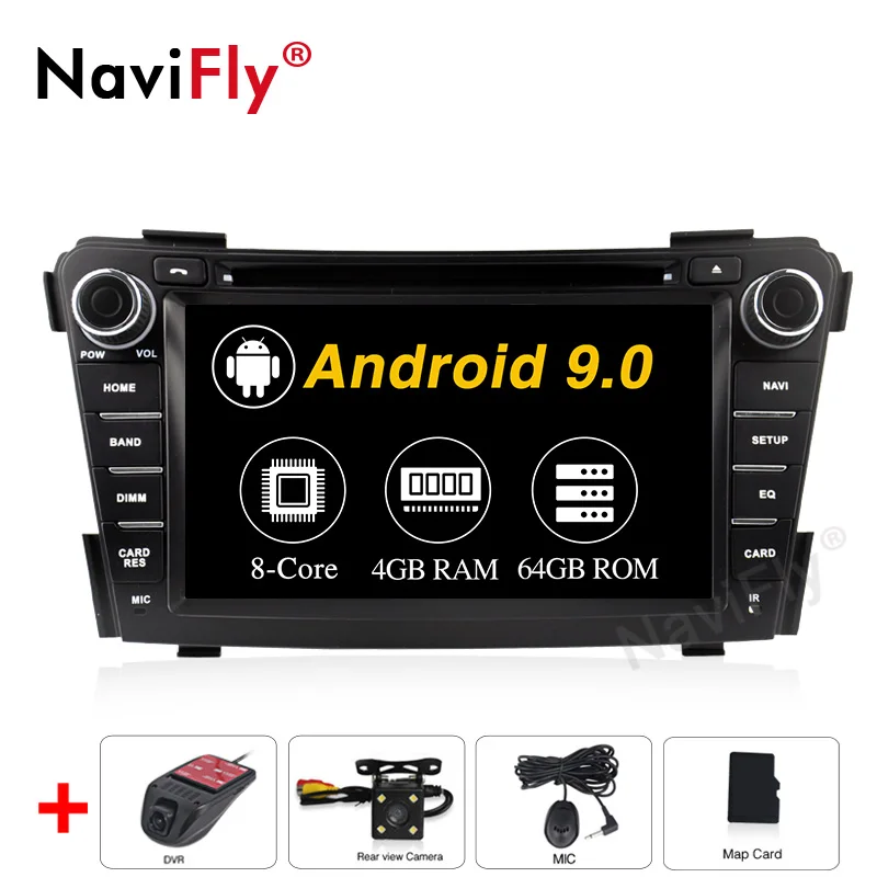 4 Гб+ 64 ГБ Android 9,0 авто gps навигация для HYUNDAI I40 2011- автомобильный dvd радио головное устройство мультимедийный плеер - Цвет: 4GB-64GB-Cam-DVR