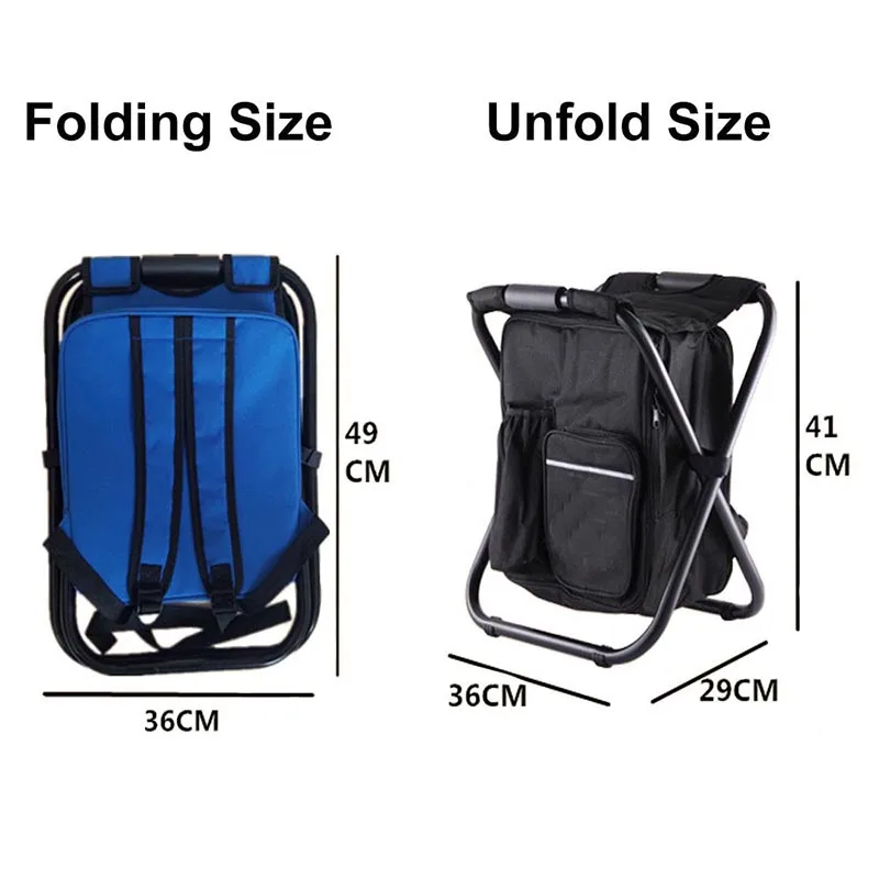 folding camping fishing chair stool backpack insulated cooler bag backpack chair hiking seat table bag soft sided cooler chair free global shipping