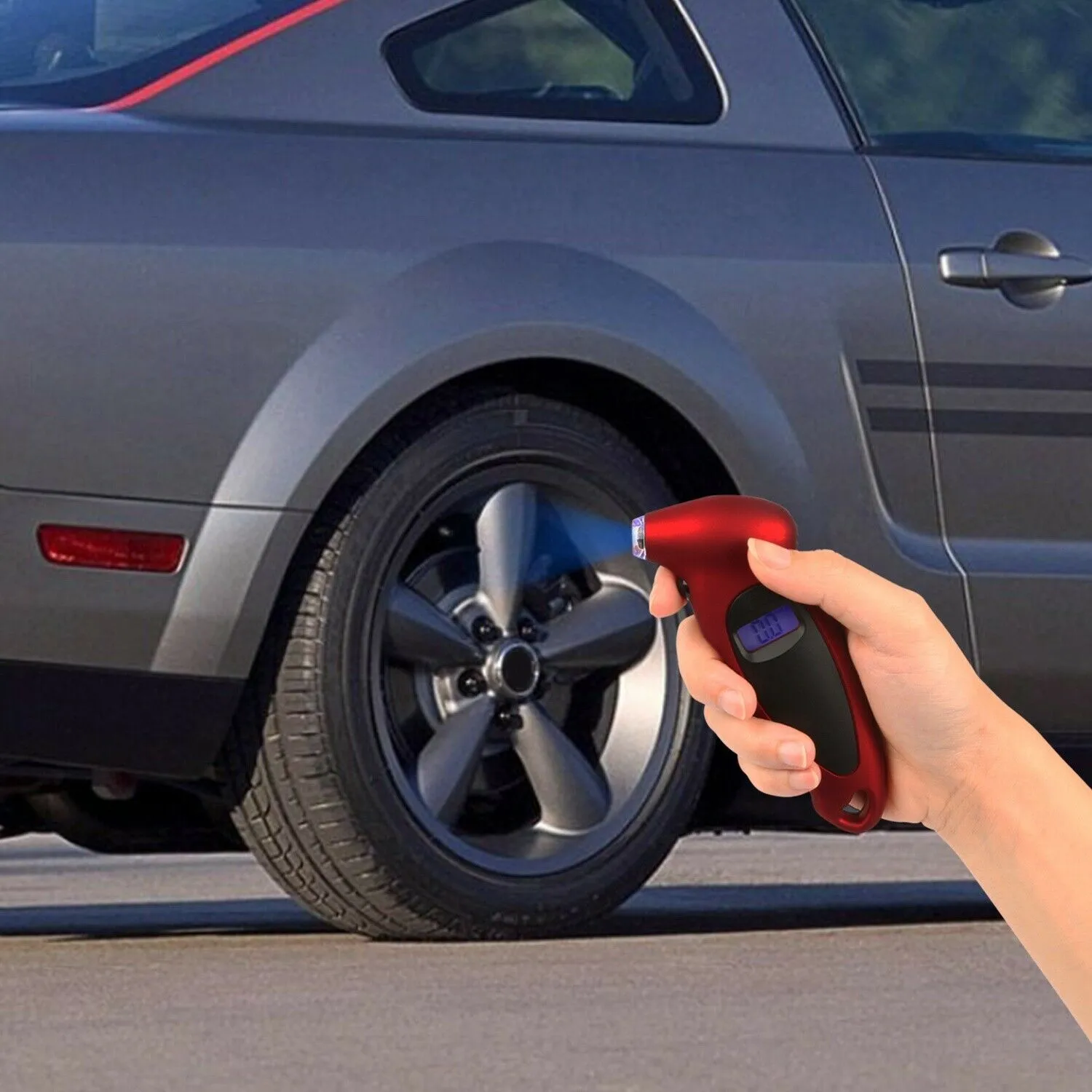 

Small Tester Tool Tester Tire 14×5.7×2.7cm Tyre Air Pressure Auto BAR Car