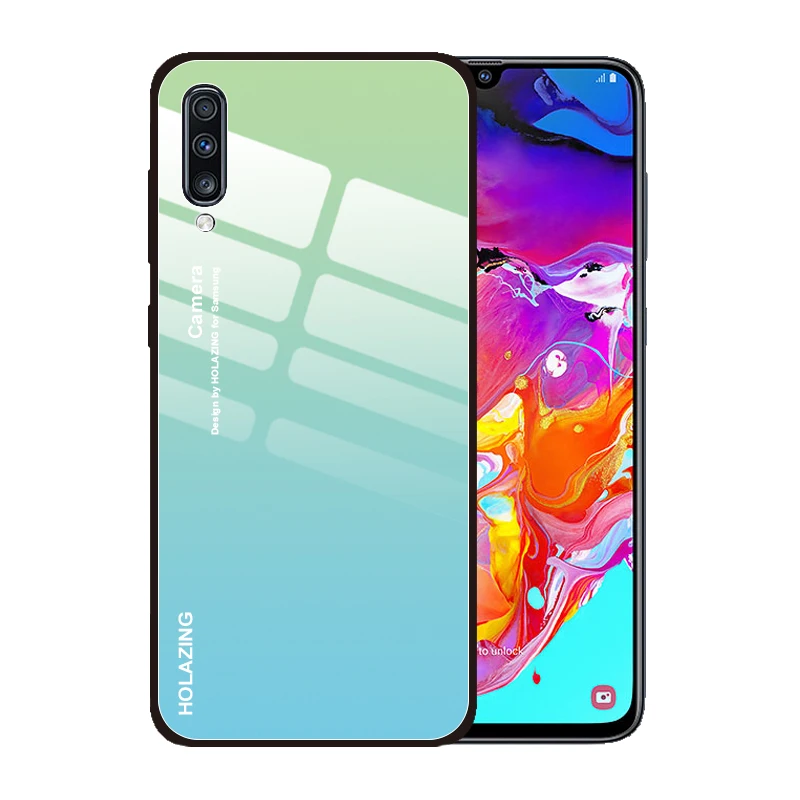 Противоударный градиентный чехол из закаленного стекла для Samsung Galaxy A10 A20 A20S A30S A50S