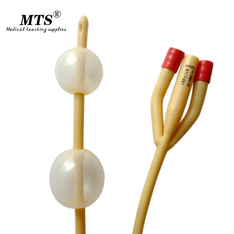 3 способа двойной шар латексный мочевой катетер с силиконовым покрытием