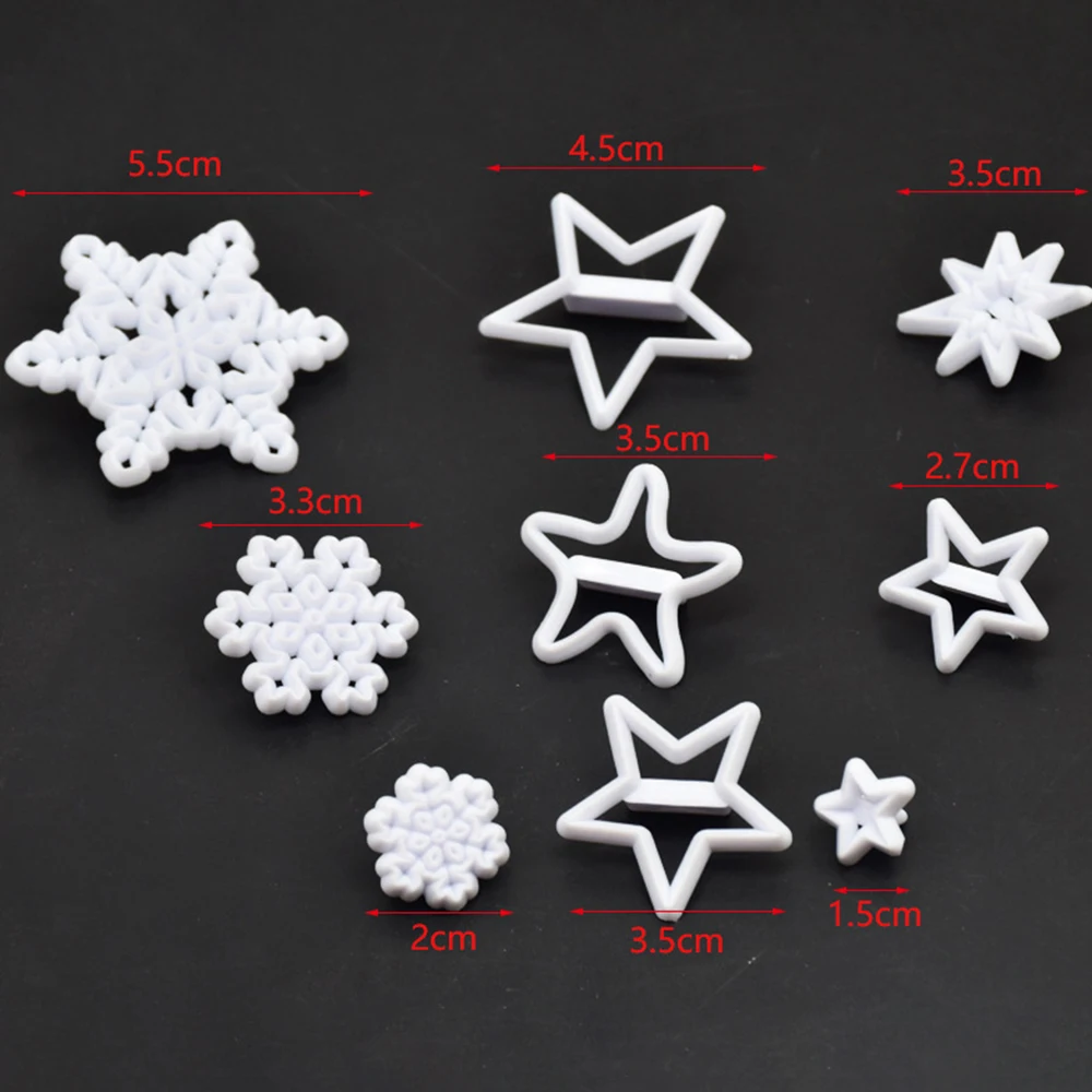 Пластиковая форма для печати снежинок 9 шт. сделай сам помадки шоколада печенья