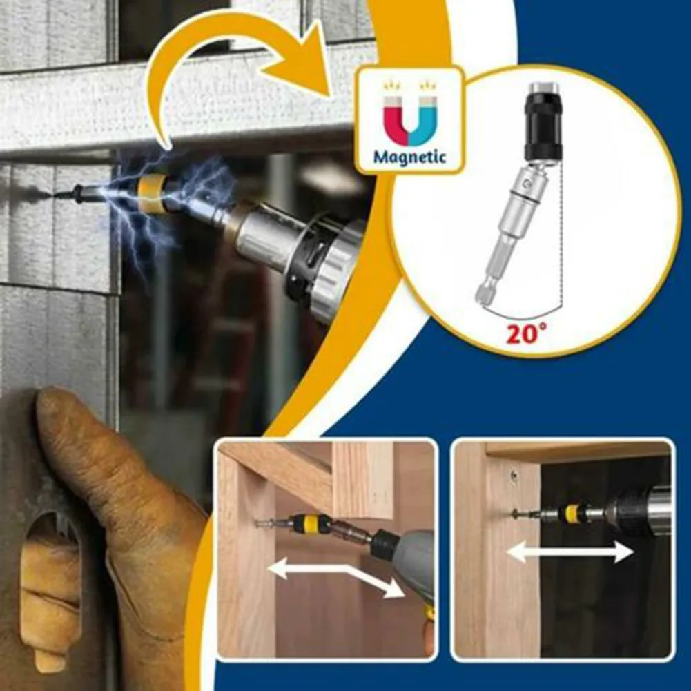 

2 Pcs Drill Bit Holder Connector Magnetic Swivel Screw Drill Pivoting Bit Connecting Rod Steel For Impact Drill Accessories