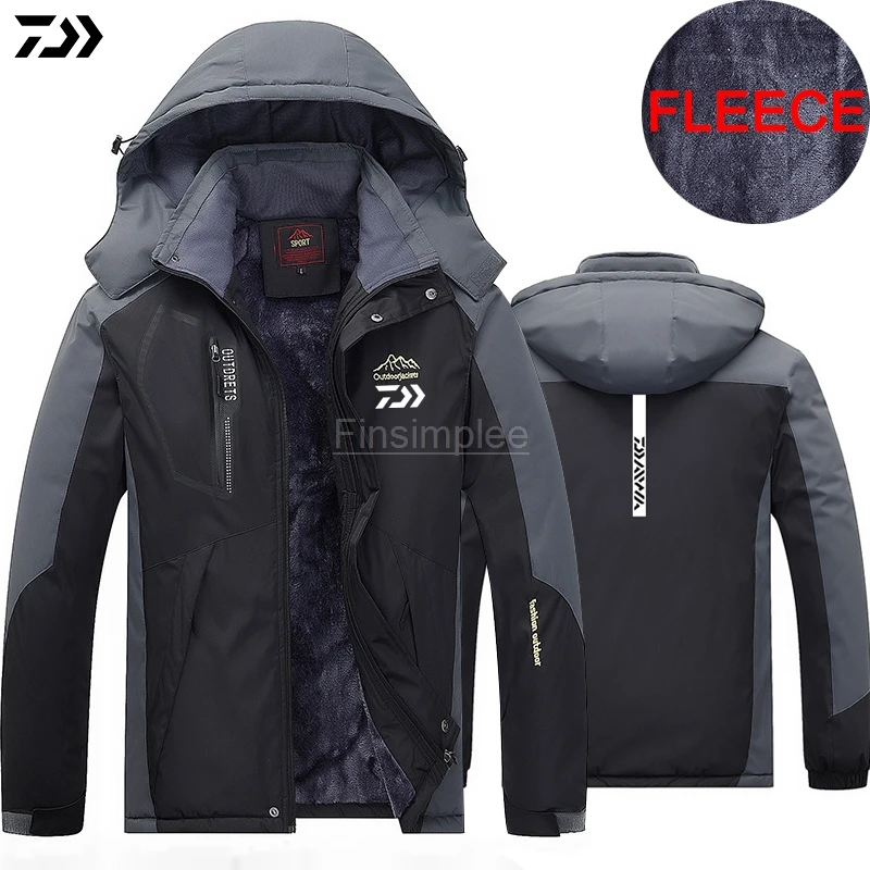 Daiwa Рыбацкая куртка зимняя Мужская ветрозащитная Водонепроницаемая сохраняющая