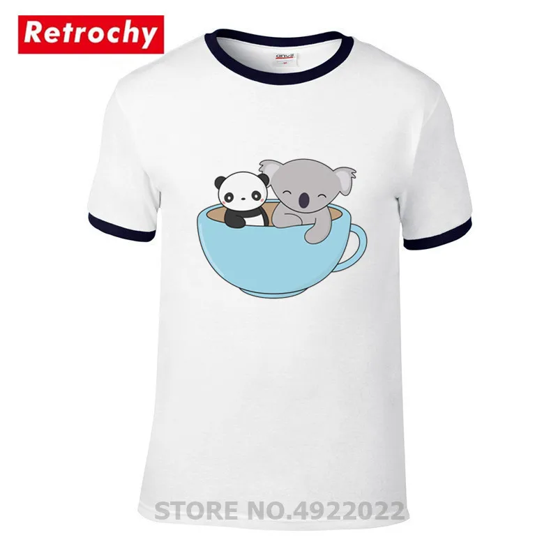 Футболка мужская с круглым вырезом милая рубашка коротким рукавом принтом коалы