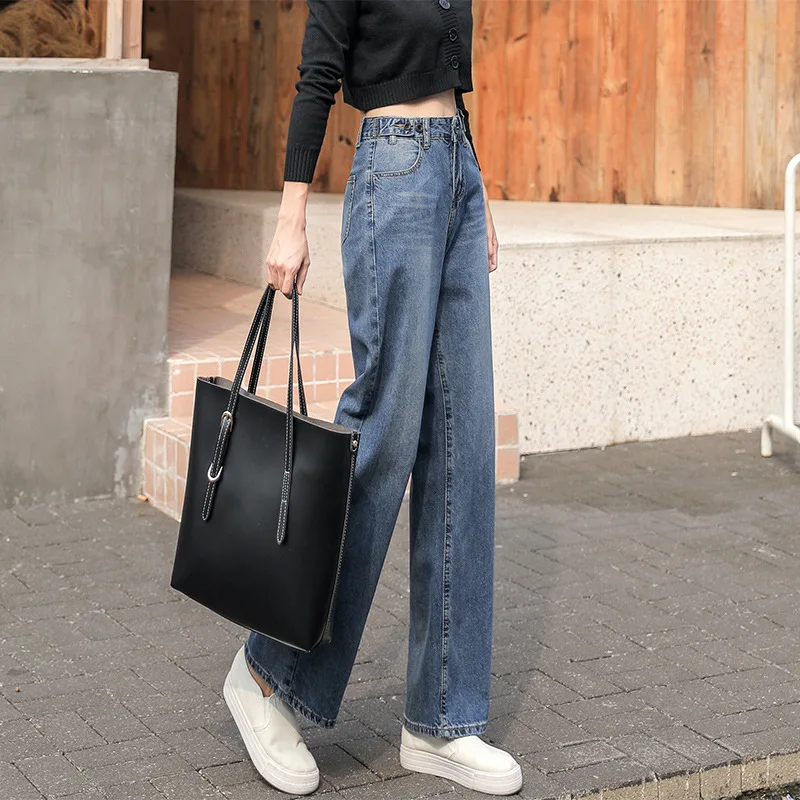 

Jean Woman 2020 New Pantalon Vaquero Mujer Blue Wide Jeans Woman High Waist Baggy Jeans Women Straight Trousers Woman Streetwear