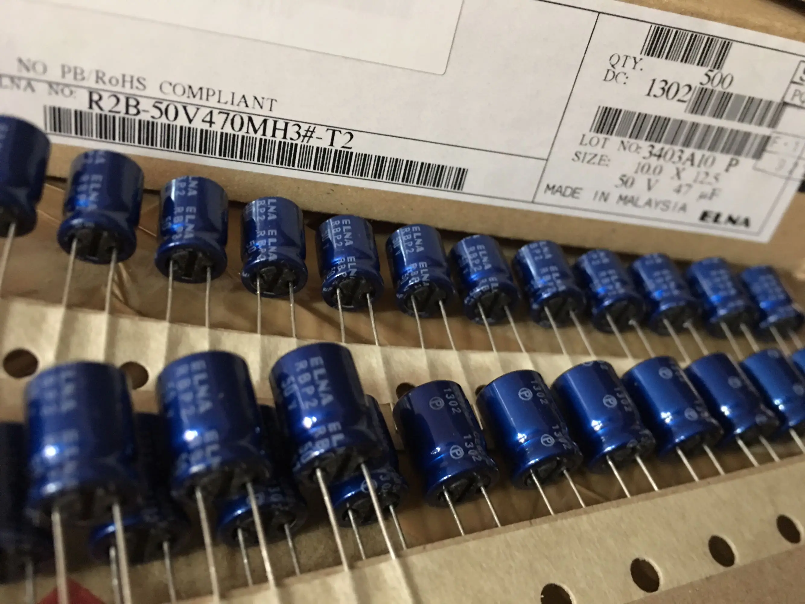 Новый электролитический конденсатор ELNA RBP2 50V47UF 10X12.5MM R2B 47 мкФ/50V BP 50V мкФ 20 шт. |
