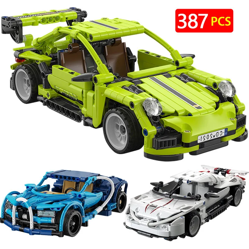 

MOC City Mechanical Pull Back Racing Car Building Blocks Supercar Sports Vehicle Bricks Toys for Children Boys Gifts