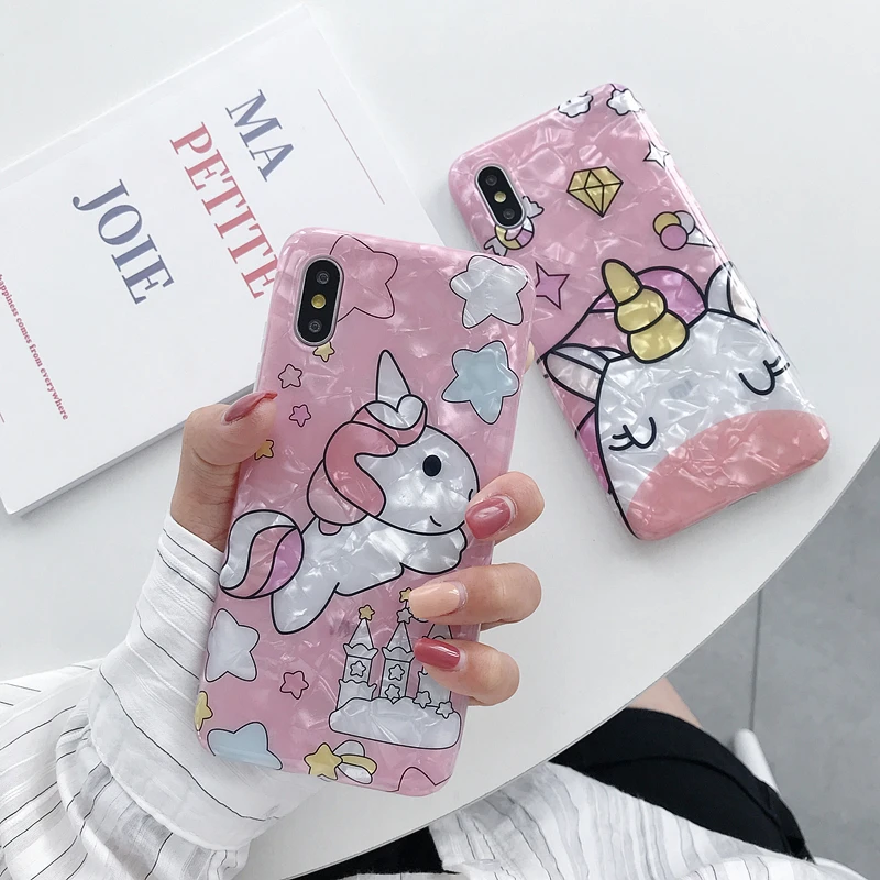 TRISEOLY для huawei Honor 9X чехол Seashell затенение мультфильм Единорог Pro Bumpber Мягкий