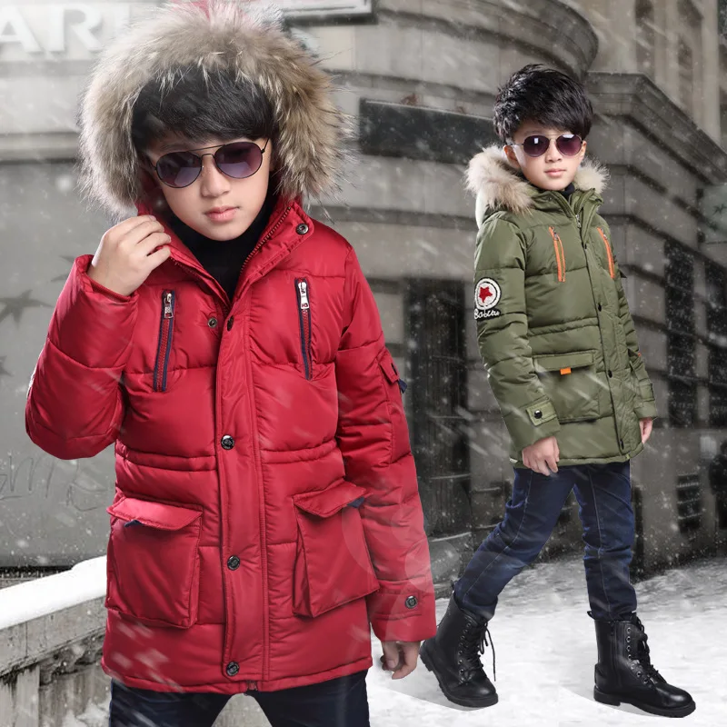 

Kids Boys Jacket 2021 Winter Jackets Fur Coat Kids Warm Outerwear Coat for Boy Clothes Children Cotton Clothing CYJ008