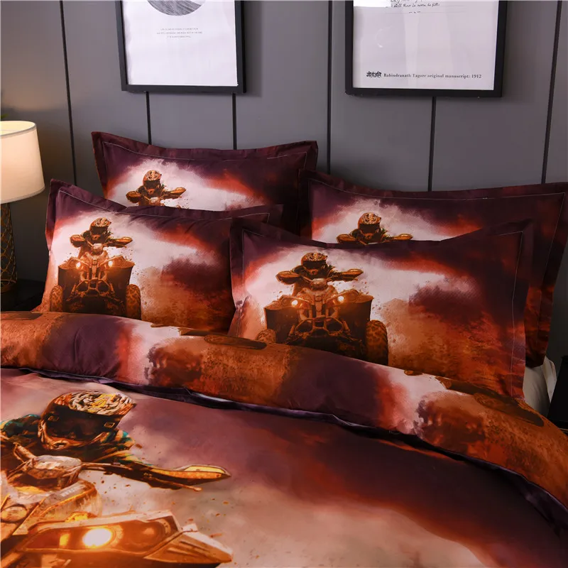 3d спортивный набор пододеяльников для мотоцикла одиночный двойной/Queen 2 шт./3 шт.