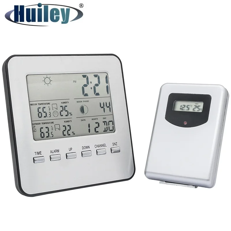 

Wireless LCD Digital Thermometer Hygrometer Indoor Outdoor Weather Station Temperature Humidity Meter Alarm Clock Forecast