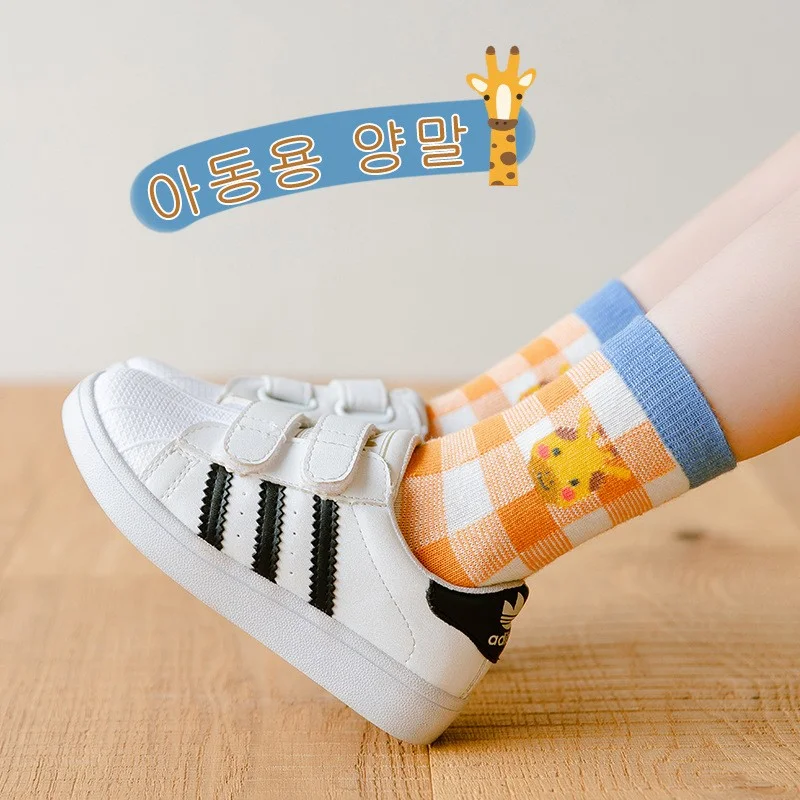 Носки детские хлопковые средней длины милые для маленьких девочек 5 пары/Лот