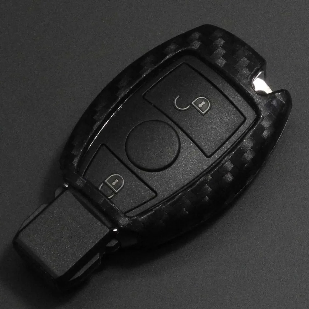 2/3 кнопки углеродный силиконовый чехол для ключей автомобиля Mercedes benz CLS CLA GL R SLK AMG A