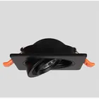 Квадратный Регулируемый Светодиодный точечный светильник с COB матрицей и углом 360 градусов, черныйбелый, 5 Вт, 7 Вт, 10 Вт, 12 Вт, 15 Вт, светодиодный потолочный Точечный светильник AC85-265V + Драйвер