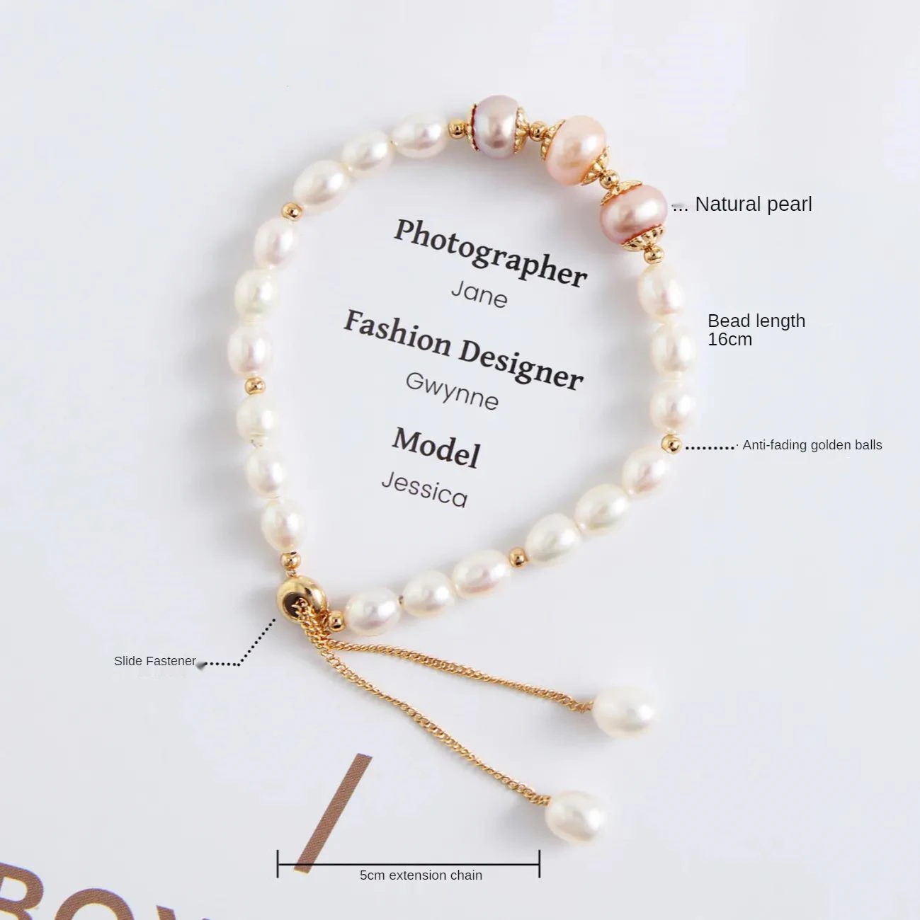 

1Pc Natural Pearl Bracelet Valentine's Day Gift Female Netflix Small Jewelry Natural Pearl Paddle Clasp Bracelet