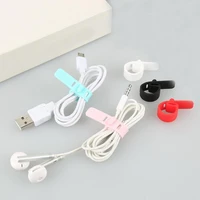 multi color 1pcs length 6 5cm fasten reusable cable organizer earphone mouse tie cable management wire winder for usb charger