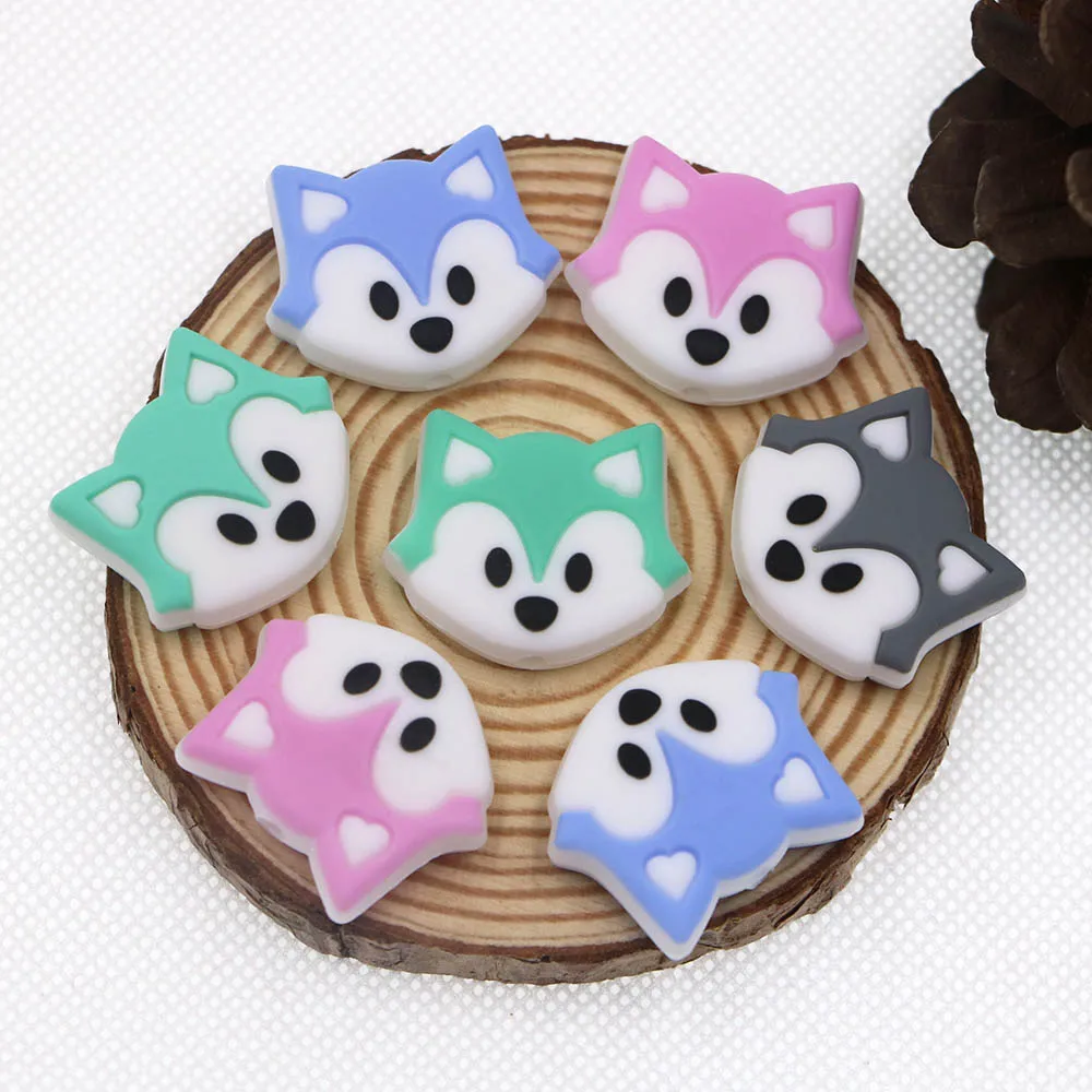 

Kovict 10pcs Mini Cartoons Fox Food Grade Silicone Teether Beads Chew Necklace Autism Pacifier Chain For Baby DIY Accessories