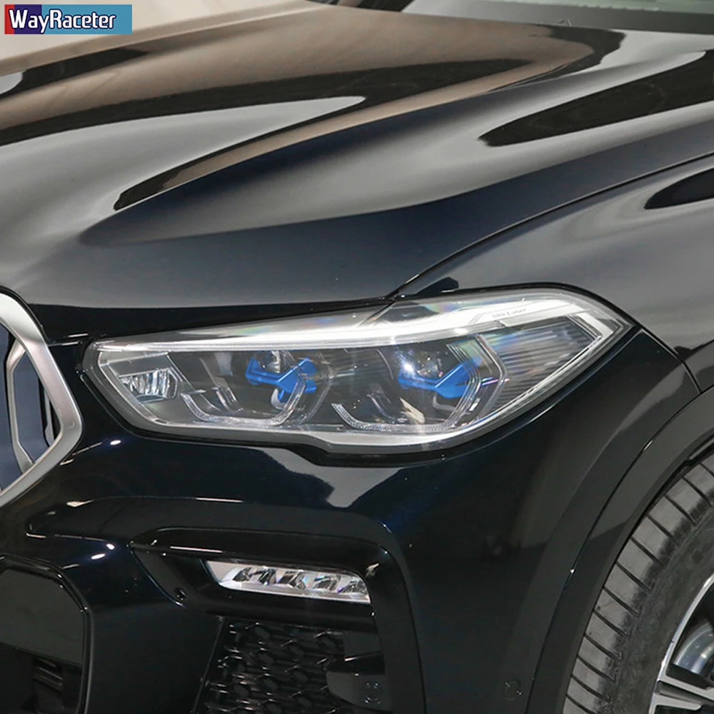 

2 Pcs Car Headlight Protective Film Headlamp Restoration Transparent Black TPU Sticker For BMW X6 G06 2020 - Accessories