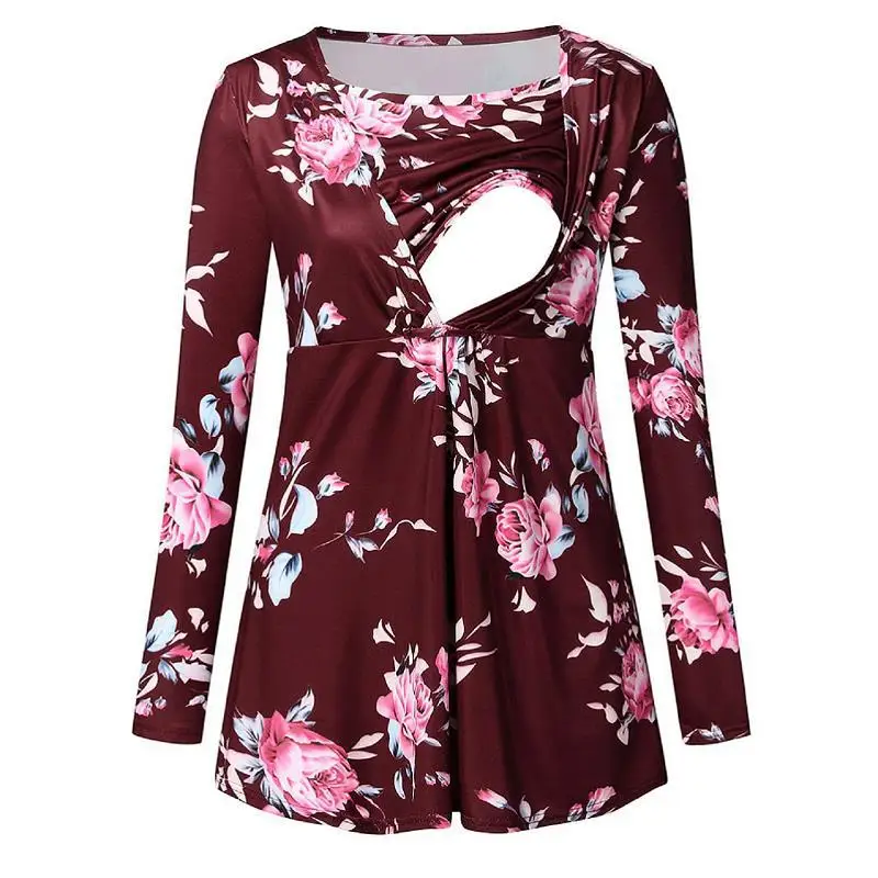 Новый европейский и американский пуловер с длинным рукавом для кормящих женщин