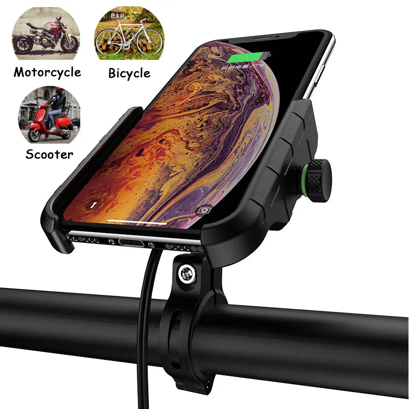 Держатель для телефона на мотоцикл креплений диаметром 22 25 мм руль Поддержка Qi