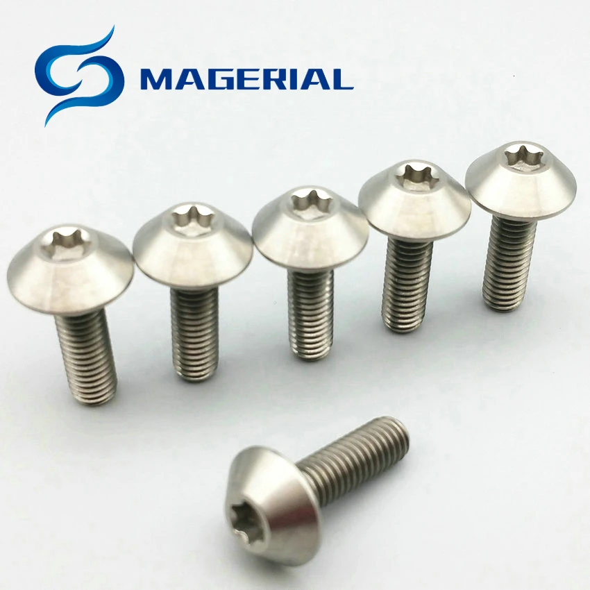 Титановые болты M5 x15mm M6 x12mm 15 мм 20 мм там цвета ферменной конструкции головкой торцевой разъем Ti винты Ti Упаковка застежек из 6 штук