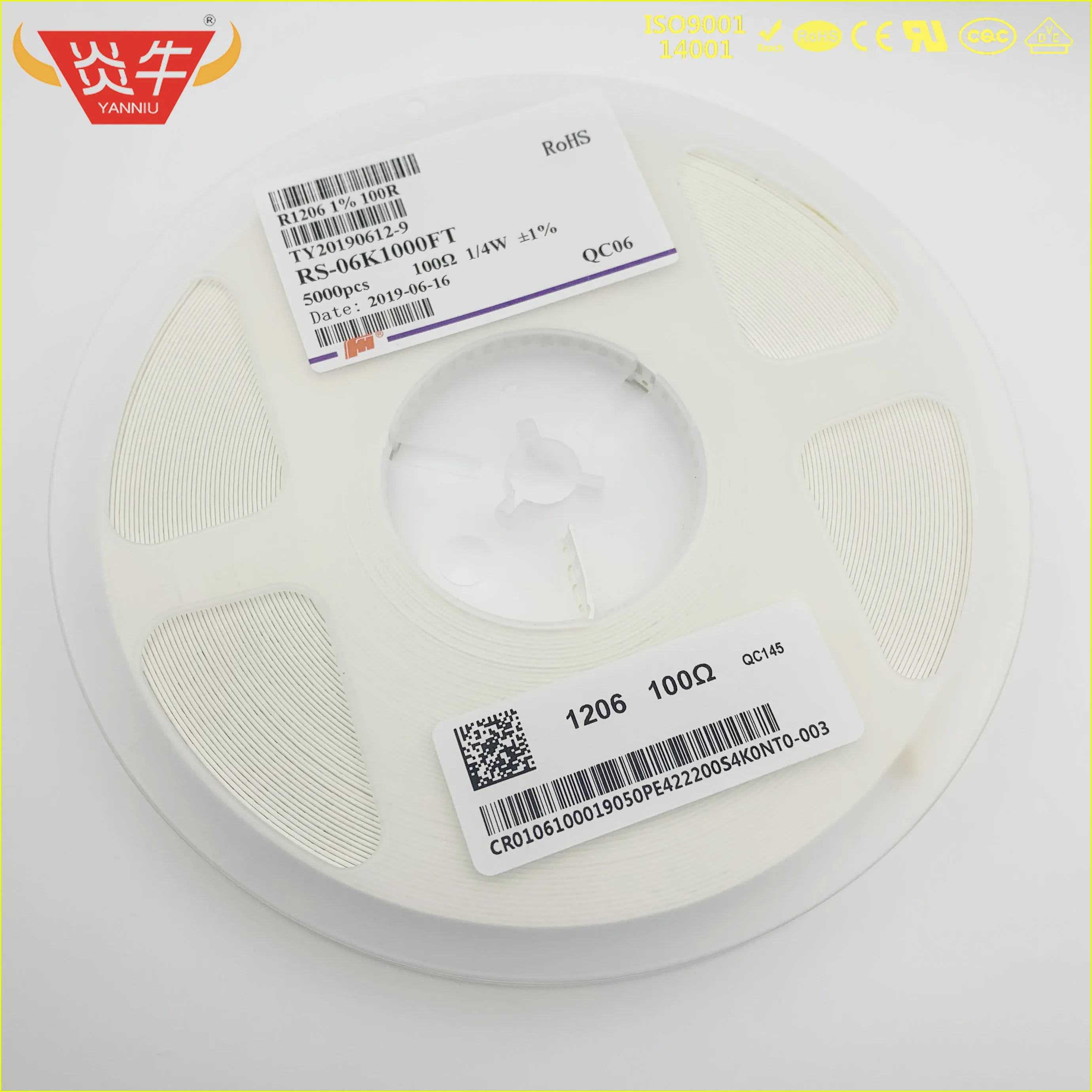 YANNIU Engineering Store сопротивление патчей 1206 = 3216 0805 2012 0603 1% 2R 2 Ом 2R00 один