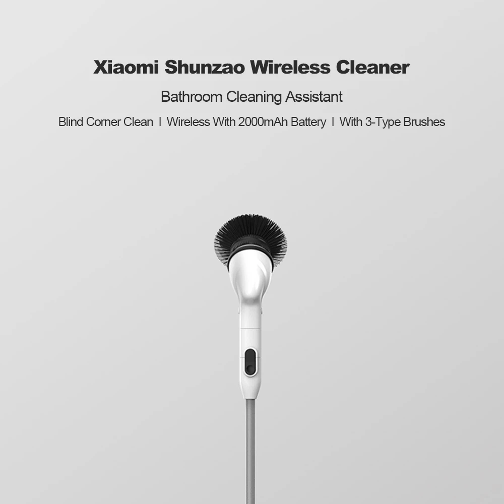 Xiaomi Mijia Shunzao беспроводной ручной очиститель с удлиненным стержнем 3 щетки Электрическая Портативная стиральная машина для дома и ванной комнаты